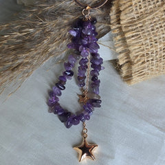Amethyst Star key Ring