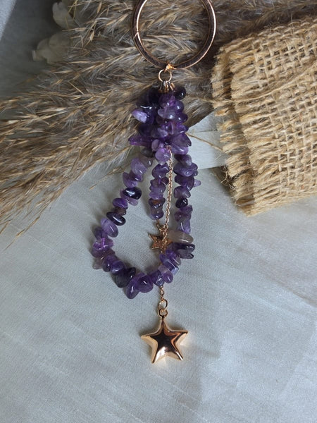 Amethyst Star key Ring