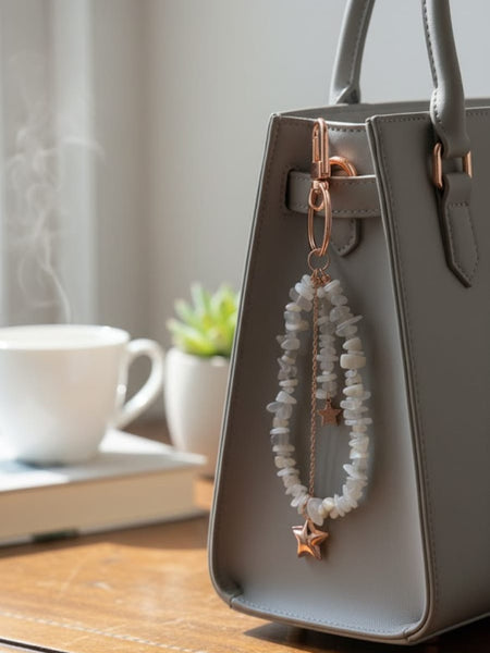 Moonstone Star Key Ring