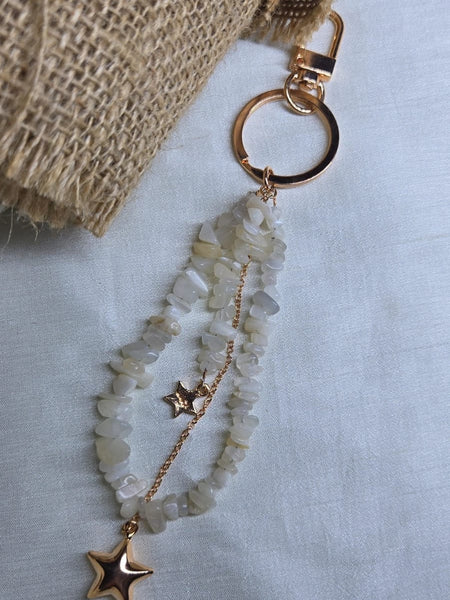 Moonstone Star Key Ring