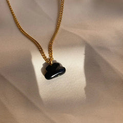 black onyx crystal pendant in 18 ct gold plated  jewelry  for every women in 