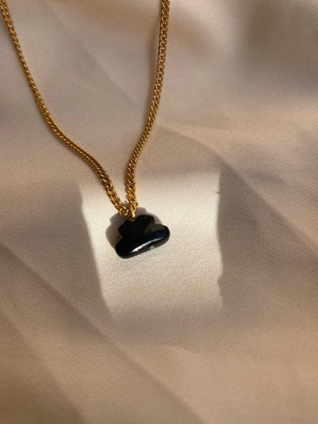 black onyx crystal pendant in 18 ct gold plated  jewelry  for every women in 