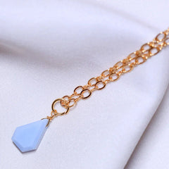 blue opal pendant with 18t gold plated jewellery for women