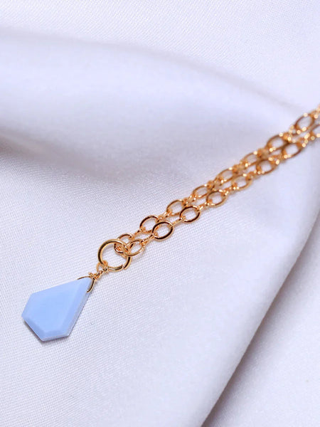 blue opal pendant with 18t gold plated jewellery for women