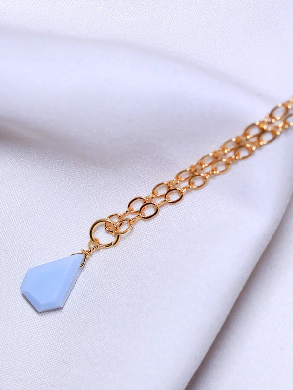blue opal pendant with 18t gold plated jewellery for women
