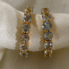 blue topaz ring -8ct gold plated on sterling silver and brass .Helps in better communication