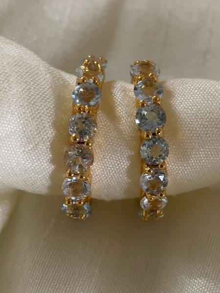 blue topaz ring -8ct gold plated on sterling silver and brass .Helps in better communication