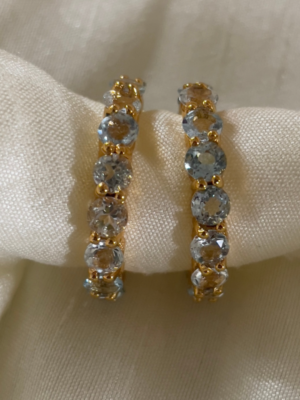 blue topaz ring -8ct gold plated on sterling silver and brass .Helps in better communication