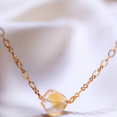 Citrine raw tumble pendant with 18 ct gold plated jewellery for women.this crystal stone helps in attracting abundance in life