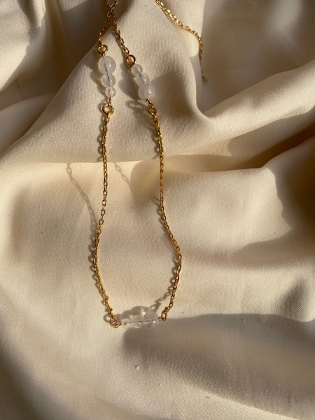 Moonstone Chain | moonstone pendant |18k gold plated