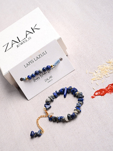 Bhaiya bhabhi lapis lazuli Crystal Rakhi