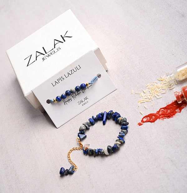 Bhaiya bhabhi lapis lazuli Crystal Rakhi