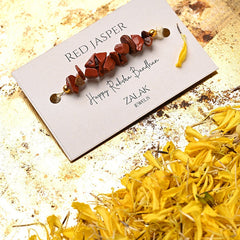 Red jasper crystal Bhaiya Rakhi for Raksha Bandhan 2025