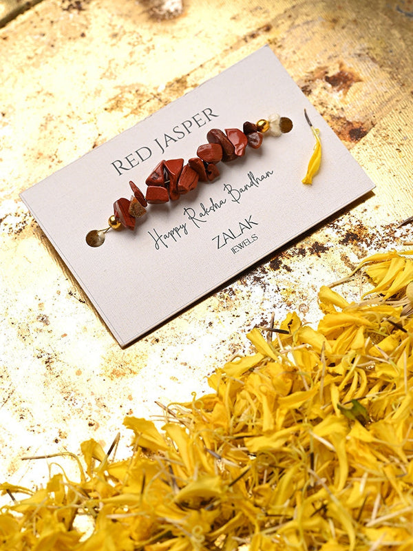 Red jasper crystal Bhaiya Rakhi for Raksha Bandhan 2025
