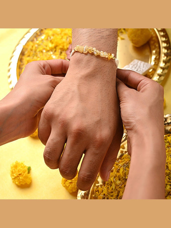 Money Attraction Citrine Crystal Rakhi