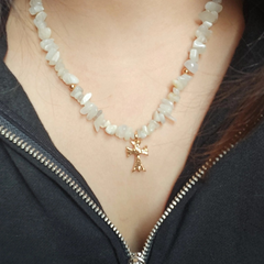 Moonstone Cross Necklace