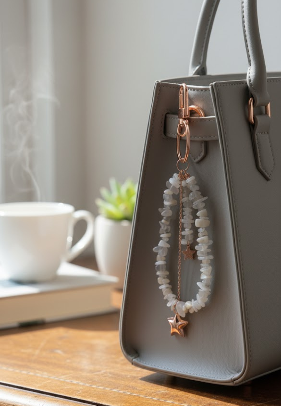 Moonstone Star Key Ring