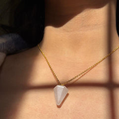Rose quartz pendulum pendant