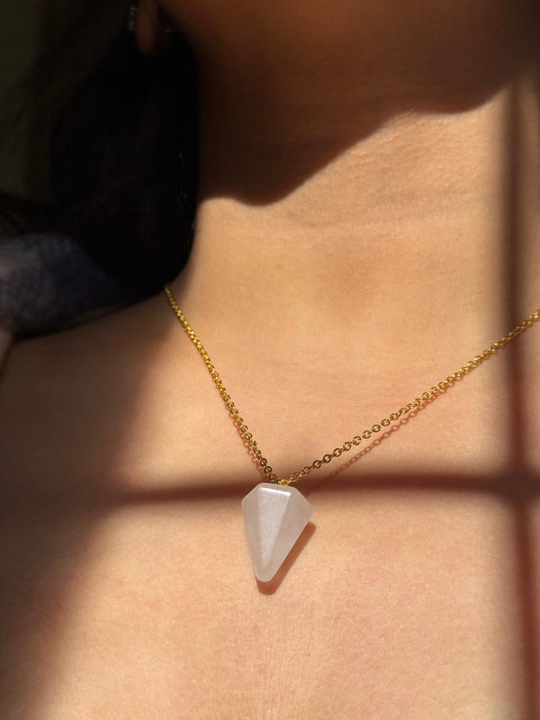 Rose quartz pendulum pendant