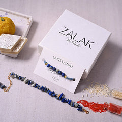 Bhaiya bhabhi lapis lazuli Crystal Rakhi