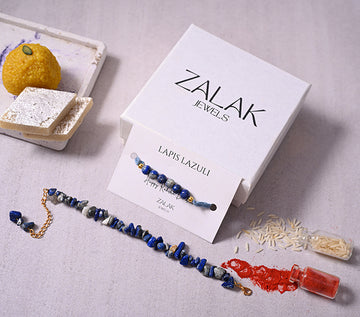 Bhaiya bhabhi lapis lazuli Crystal Rakhi