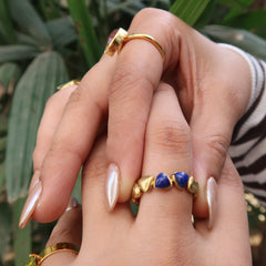 Lapis lazuli heart chunky Ring
