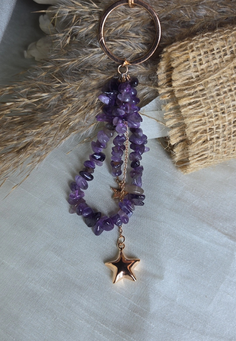 Amethyst Star key Ring