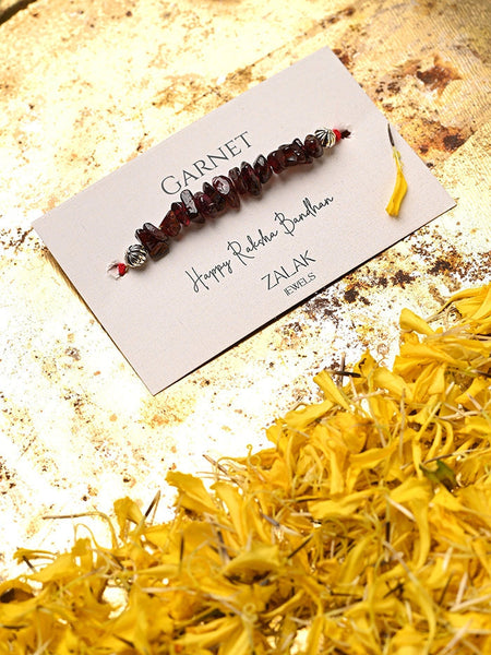 Garnet crystal Bhaiya Rakhi for Raksha Bandhan 2025