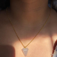 Rose quartz pendulum pendant