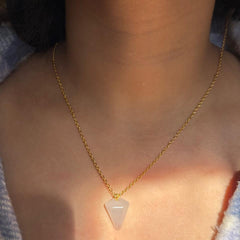 Rose quartz pendulum pendant