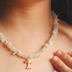 Moonstone Cross Necklace