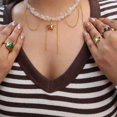 Clear quartz Drip Necklace