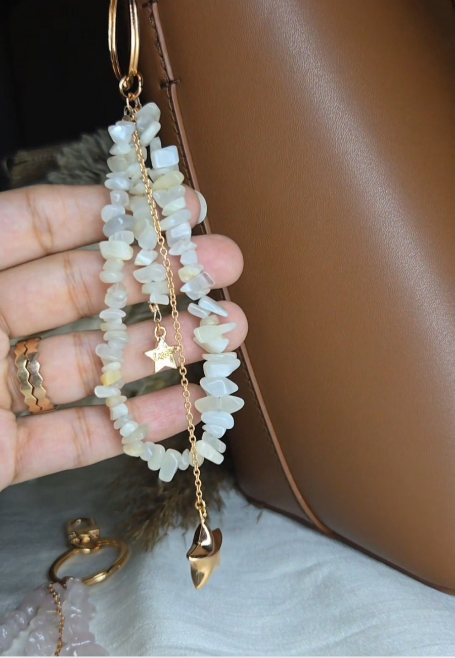 Moonstone Star Key Ring
