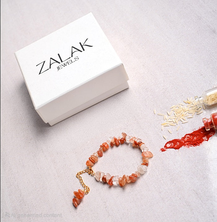 Confidence Carnelian  Crystal Rakhi for Raksha Bandhan-2025