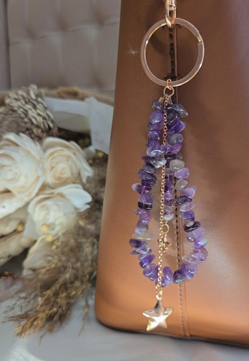 Amethyst Star key Ring