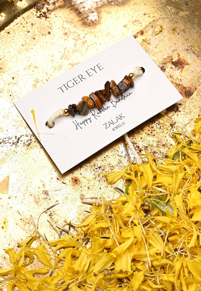 "Tiger Eye crystal Bhaiya Bhabhi Rakhi set for Raksha Bandhan 2025 –