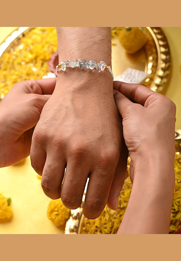 "Flourite crystal Bhaiya Rakhi for Raksha Bandhan 2025
