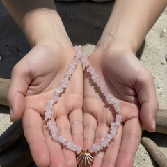Rose quartz shell Necklace