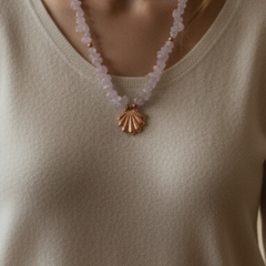 Rose quartz shell Necklace