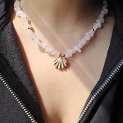 Rose quartz shell Necklace