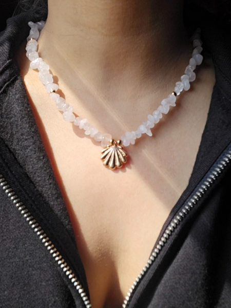 Rose quartz shell Necklace