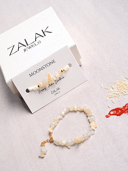 Bhaiya bhabhi Moonstone crystal Rakhi 2025