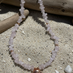 Rose quartz shell Necklace