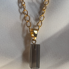 Smoky quartz Crystal pendant in 18ct gold plated Brass & 92.5 Sterling Silver helps in PROTECTING FROM NEGATIVE ENERGY